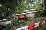 Foto: Dominik Scholz - Einsatz: Verkehrsunfall mit Drehleiter (14.08.2023)